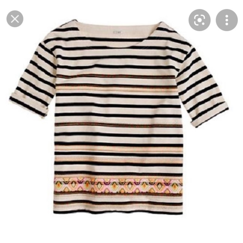 J. Crew | 100% Cotton Stripe Shirt Embroidered